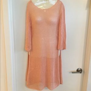 Ellen Fisher Orange Knit Dress Size Medium $50